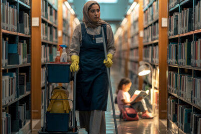 Yıllar boyunca, büyük belediye kütüphanesinin rafları arasında sessiz bir gölgeydim. Kimse beni gerçekten görmüyordu ve bu böyle iyiydi… ya da en azından öyle sanıyordum. Benim adım Aisha ve 32 yaşındayken orada temizlikçi olarak çalışmaya başladım. Kocam aniden ölmüştü; beni sekiz yaşındaki kızımız Imani ile baş başa bırakmıştı. Acı hâlâ boğazımda bir düğümdü, ama ağlamaya zaman yoktu; yememiz gerekiyordu ve kira kendiliğinden ödenmiyordu.