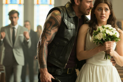 Kilise, çiçek kokuları ve fısıltılarla doluydu; herkes gelini görmek için nefesini tutmuşken kapı aniden açıldı. Deri yelekli, dövmeli bir motosikletli içeri girdi ve doğrudan gelinin yanına yürüdü.